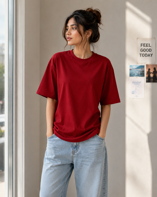 Plain Oversized T-Shirt for Girls | Girlypop