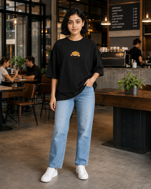 Fries O’Clock Terry Oversized T-Shirt for Girls